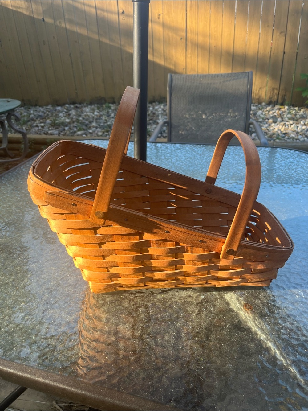 Longaberger Handwoven Basket with Dual Arched Handles - Brown